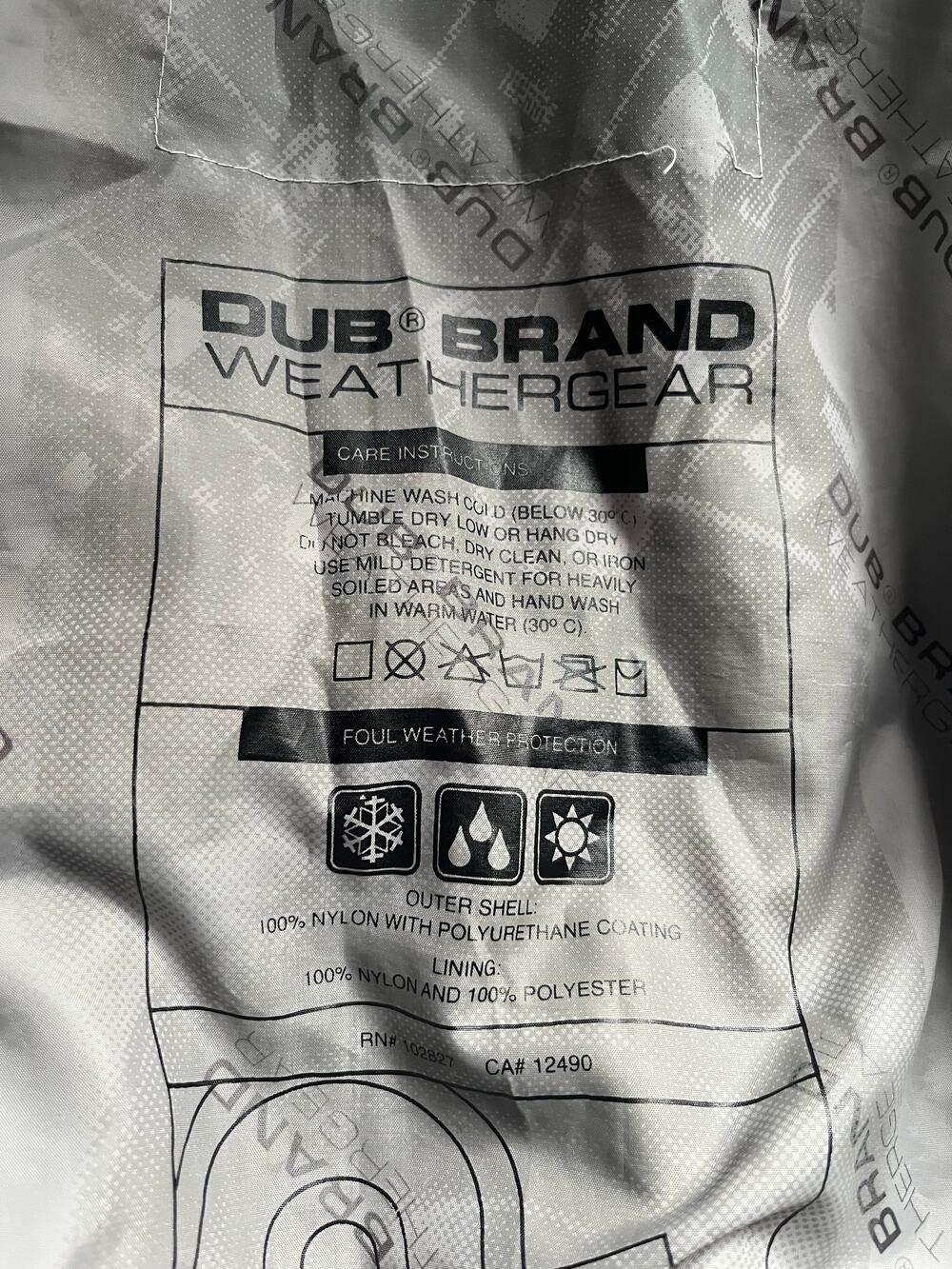 Dub Brand Weathergear hooded jacket with mesh lining and zip pockets